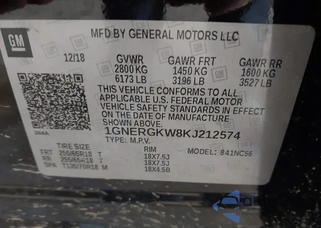 1GNERGKW8KJ212574: 43027031