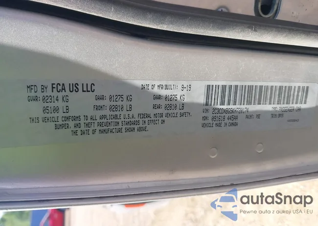 2C3CDXBG5KH720174: 43027045