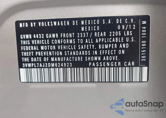 3VWPL7AJ2DM624923: 43027061