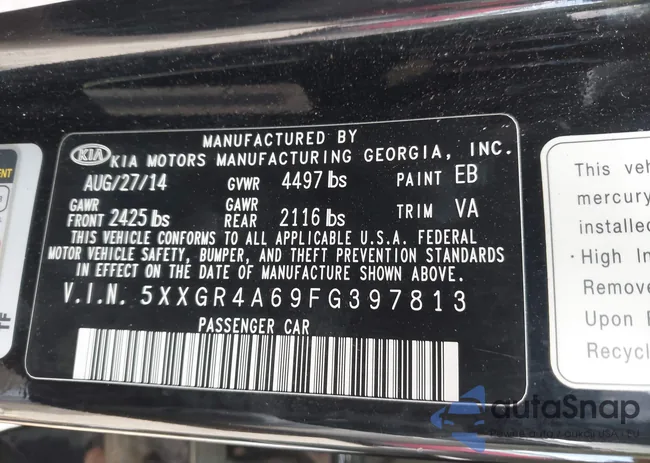 5XXGR4A69FG397813: 43027081