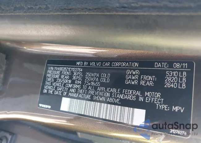 YV4902BZ1C1122764: 43027259