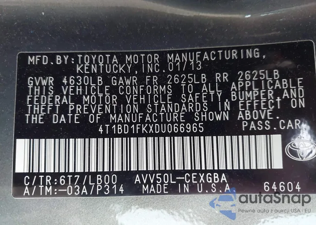 4T1BD1FKXDU066965: 43027264