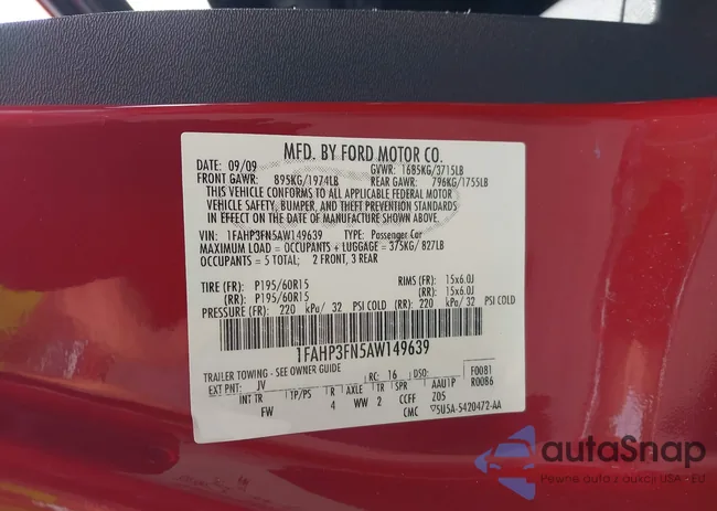 1FAHP3FN5AW149639: 43028517