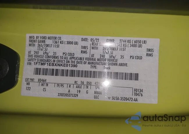 1FTMF1EBXNKE01390: 43028614