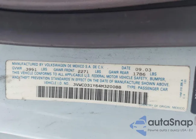 3VWCD31Y64M320088: 43028821