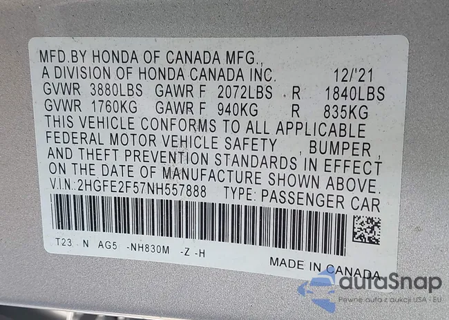 2HGFE2F57NH557888: 43028855