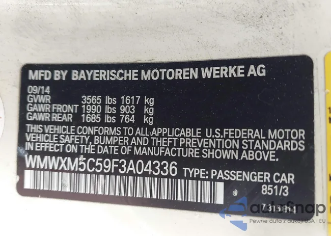 WMWXM5C57F3A04366: 43027873