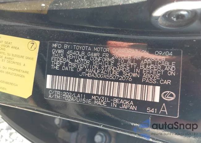 JTHBA30GX55072076: 43028045