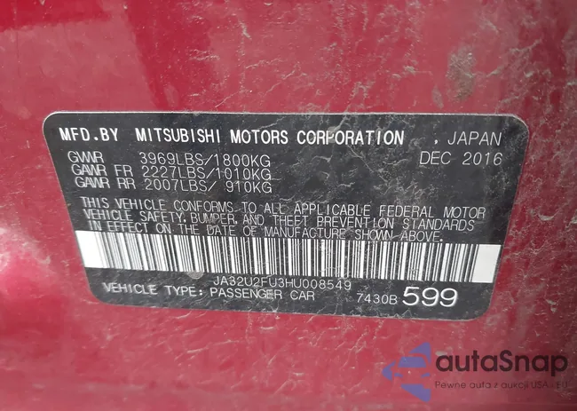 JA32U2FU3HU008549: 43028091