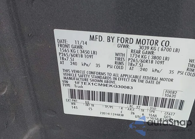 1FTEX1CM9EKG30083: 43028158