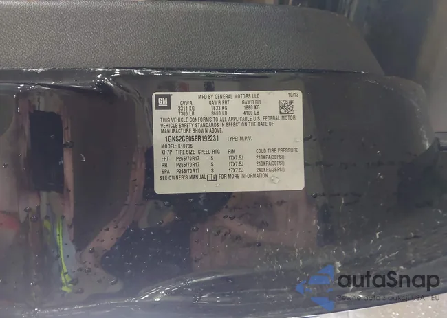 1GKS2CE05ER192231: 43029432