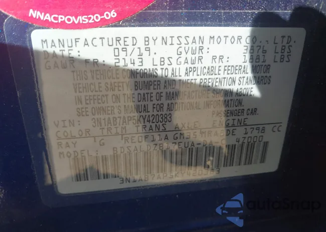 3N1AB7AP5KY420383: 43029437