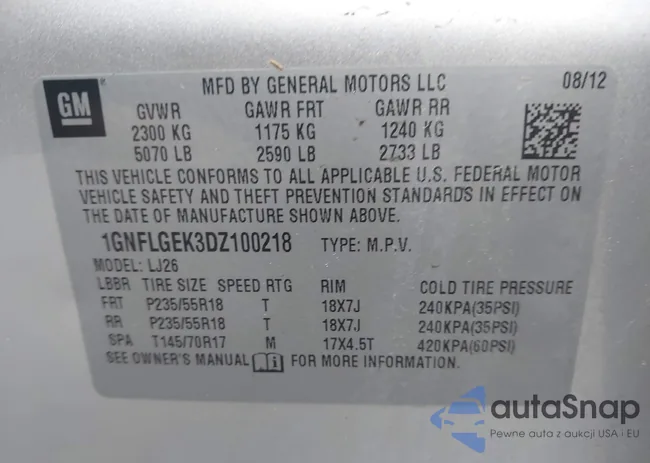 1GNFLGEK3DZ100218: 43029448