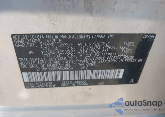 2T3BK31V99W008654: 43029551