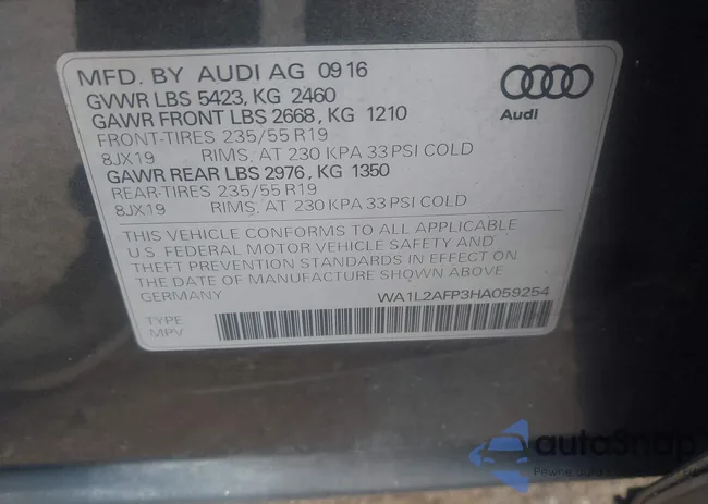 WA1L2AFP3HA059254: 43029735