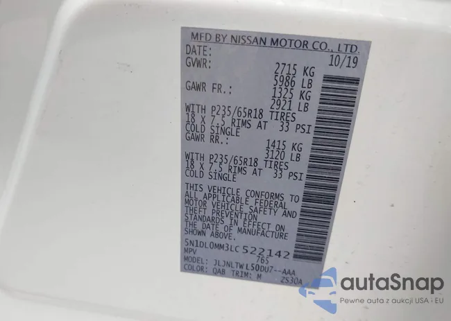 5N1DL0MM3LC522142: 43029739