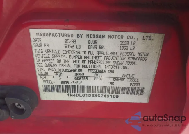 1N4DL01D3XC249109: 43029774