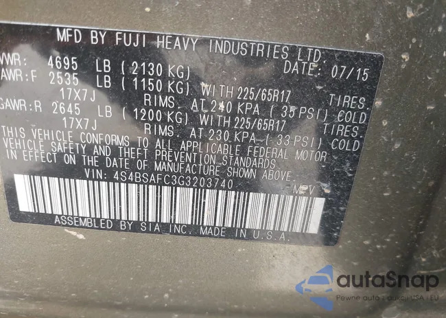 4S4BSAFC3G3203740: 43028975