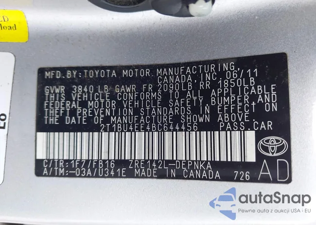 2T1BU4EE4BC644456: 43029078