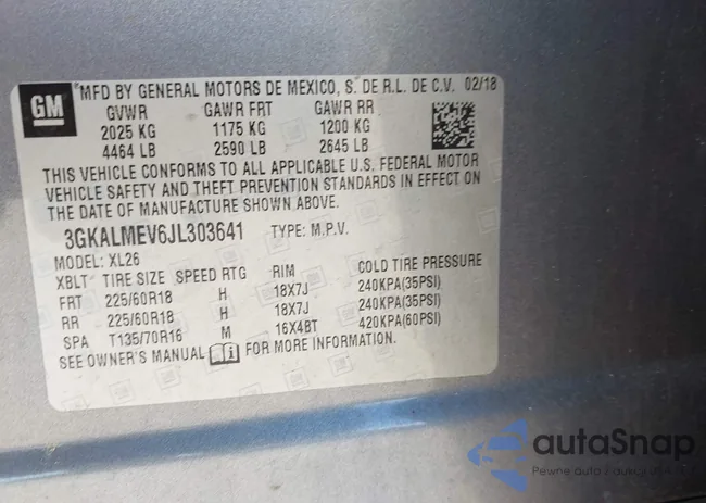 3GKALMEV6JL303641: 43030306