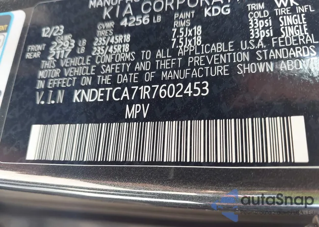 KNDETCA71R7602453: 43030465