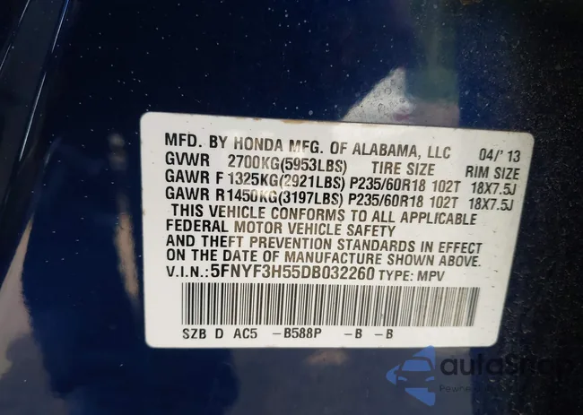 5FNYF3H55DB032260: 43030517