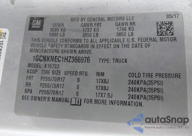 1GCNKNEC1HZ366976: 43030566