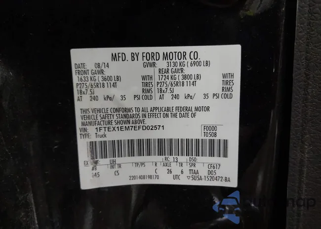 1FTEX1EM7EFD02571: 43030678