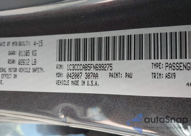 1C3CCCAB5FN699275: 43030685