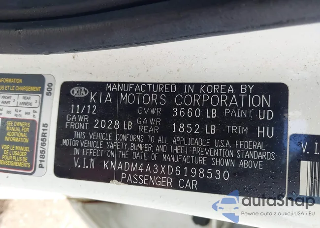 KNADM4A3XD6198530: 43030760