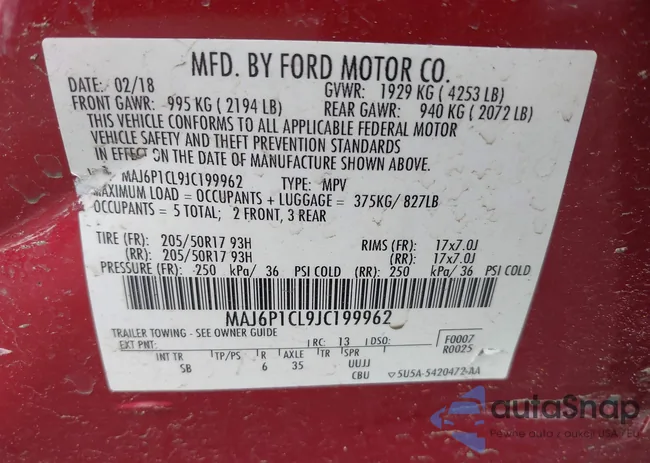 MAJ6P1CL9JC199962: 43030787