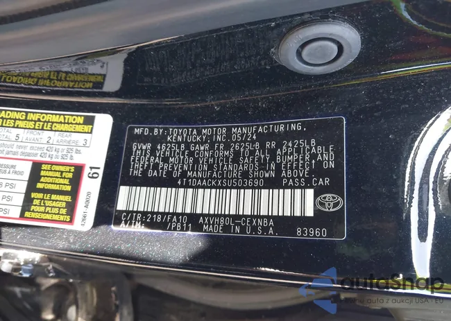 4T1DAACKXSU503690: 43029870