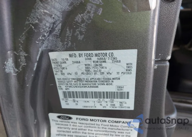 1FMCU93GX9KA56846: 43029879