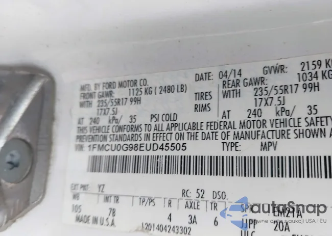 1FMCU0G98EUD45505: 43031298