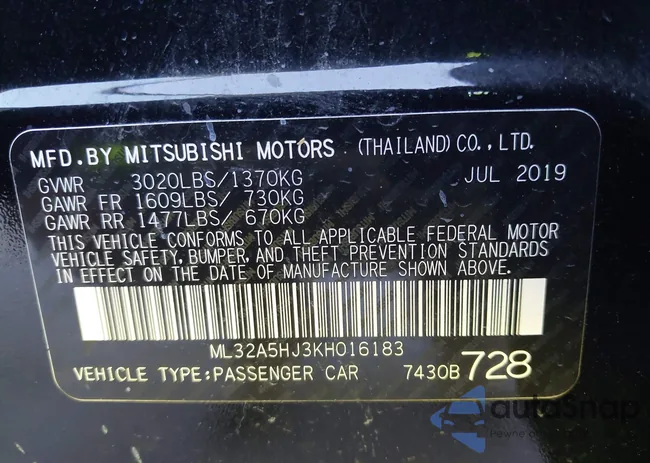 ML32A5HJ3KH016183: 43031322