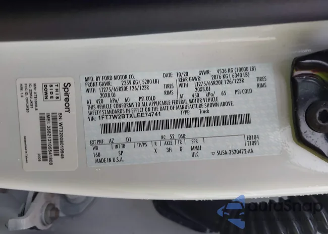 1FT7W2BTXLEE74741: 43031368