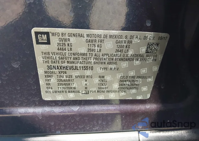 3GNAXHEV6JL115510: 43031690