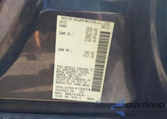 1N4AL3AP0DN429954: 43031709