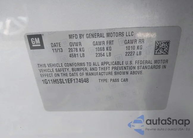 1G11H5SL1EF174948: 43031820