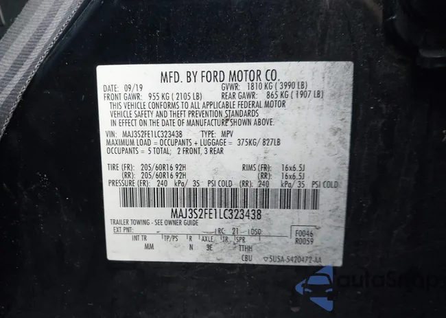 MAJ3S2FE1LC323438: 43031856