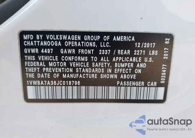 1VWBA7A36JC018796: 43030948