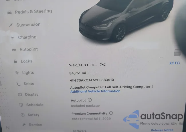 7SAXCAE52PF383910: 43031089