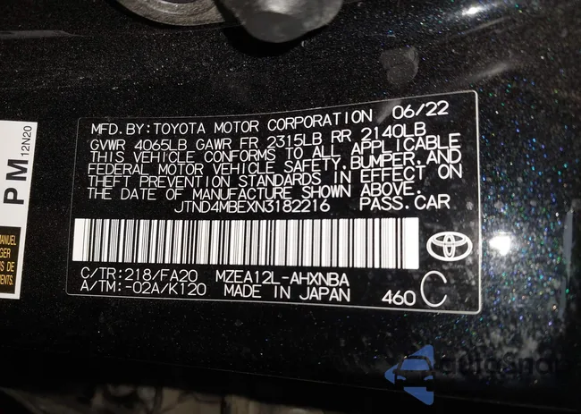 JTND4MBEXN3182216: 43032394