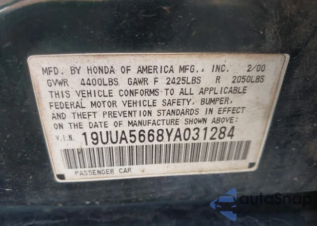 19UUA5668YA031284: 43032530