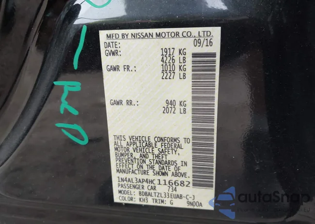 1N4AL3AP4HC116682: 43032727