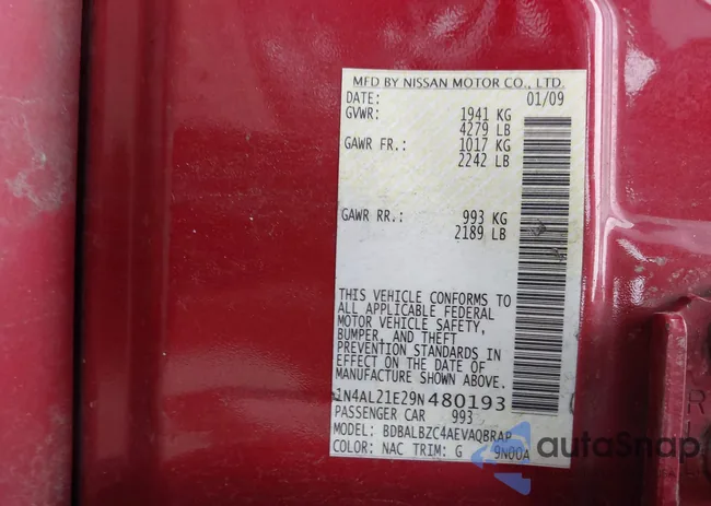 1N4AL21E29N480193: 43032760