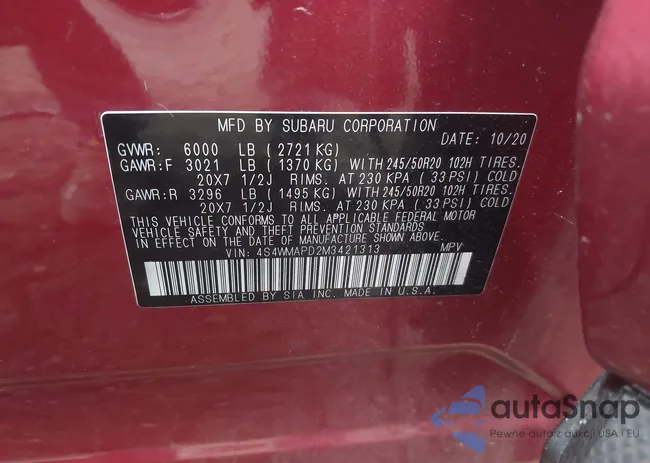 4S4WMAPD2M3421313: 43032777