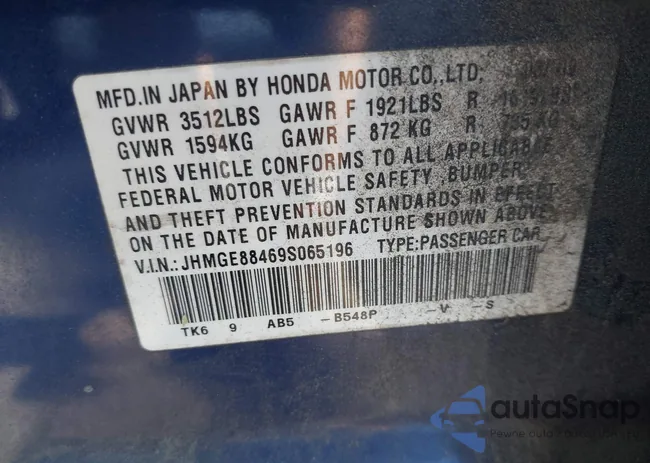 JHMGE88469S065196: 43032776