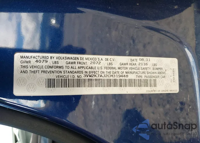 3VW2K7AJ2CM319448: 43032792