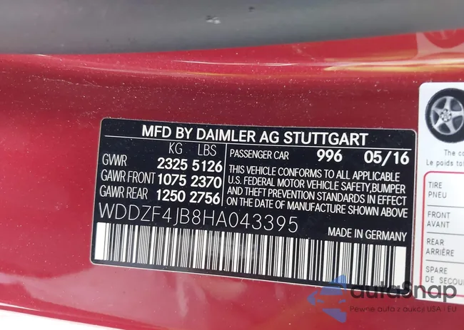 WDDZF4JB8HA043395: 43032834